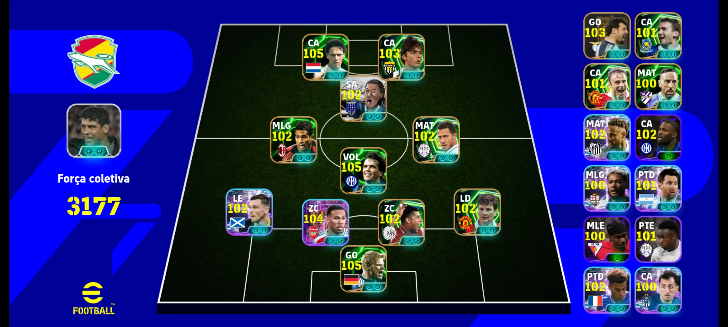 Conta efootball força 3177 boa demais vários jogadores | efootball ...