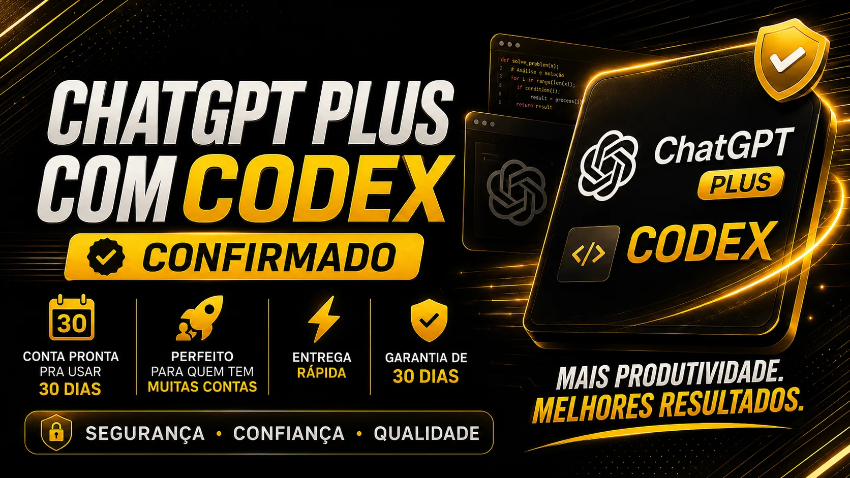CHATGPT PLUS COM CODEX CONFIRMADO (ENTREGA RAPIDA) VENDEDOR VERIFICADO ...