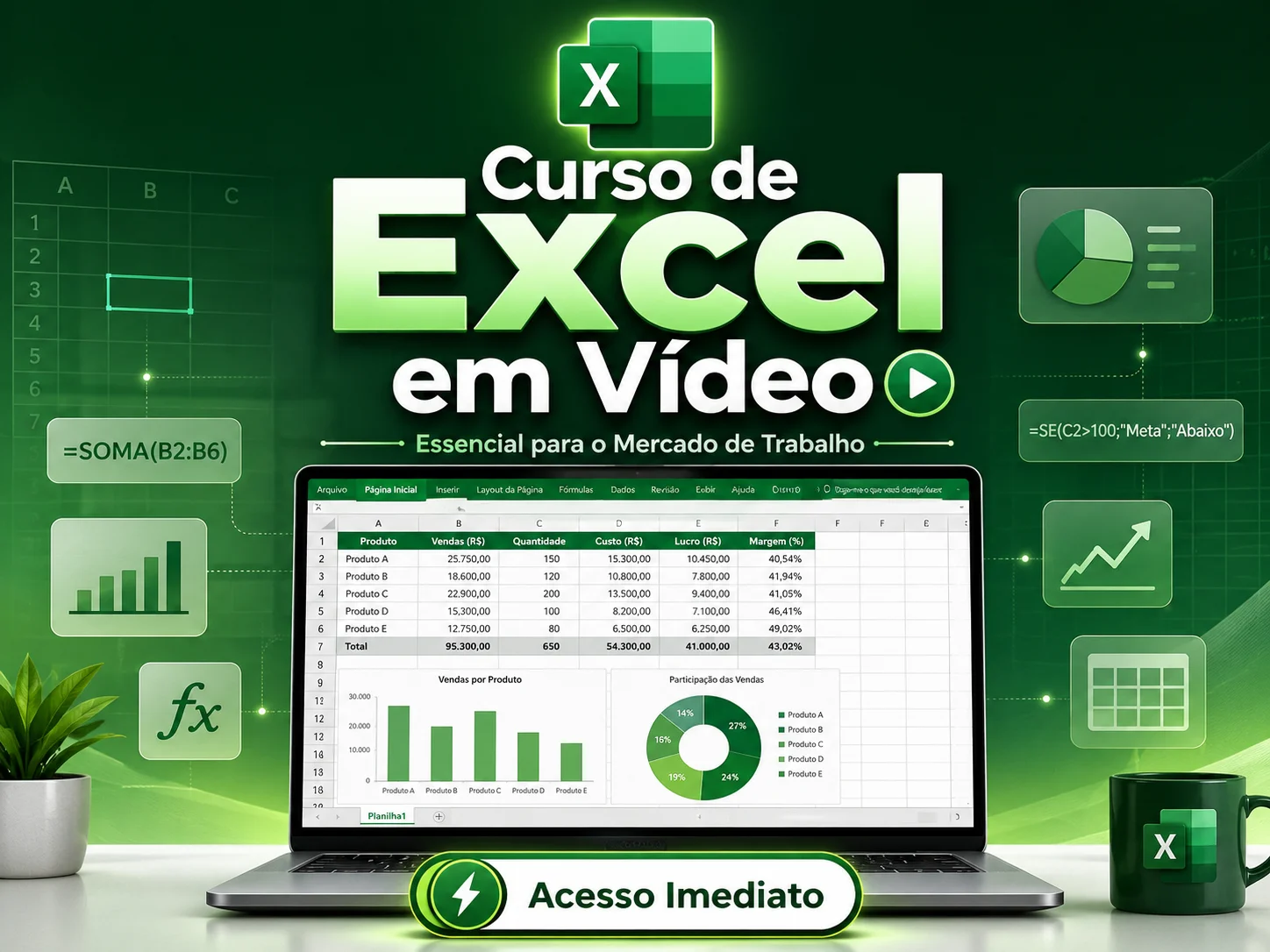 [Promoção] Curso de Excel em Vídeo — Essencial para o Mercado de ...