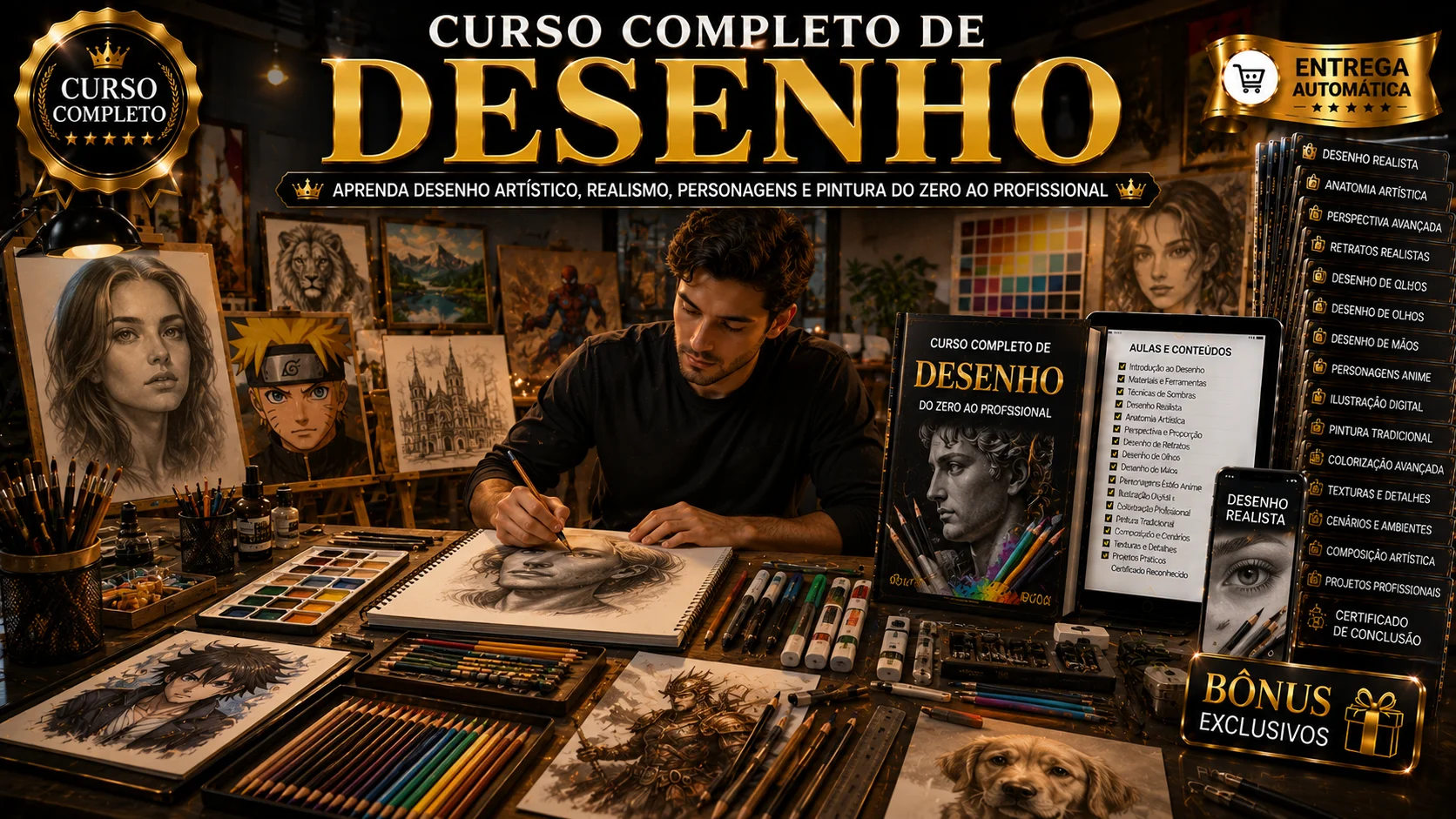 Curso de Desenho: Aprenda a Desenhar do Zero ao Profissional, Realismo ...